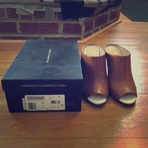 French Connection Tan Mules