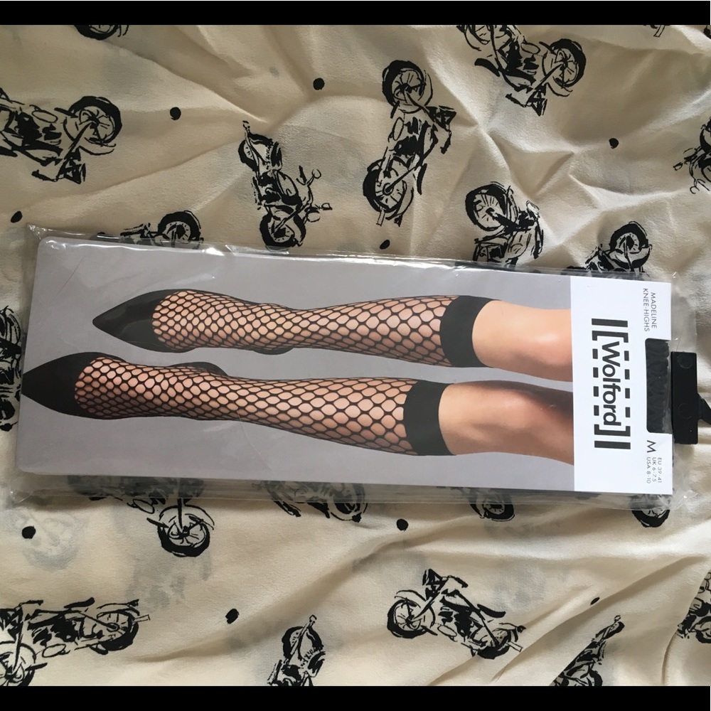 Wolford-Madeline Kneehighs BLACK Medium NWT 🕸🕷💜