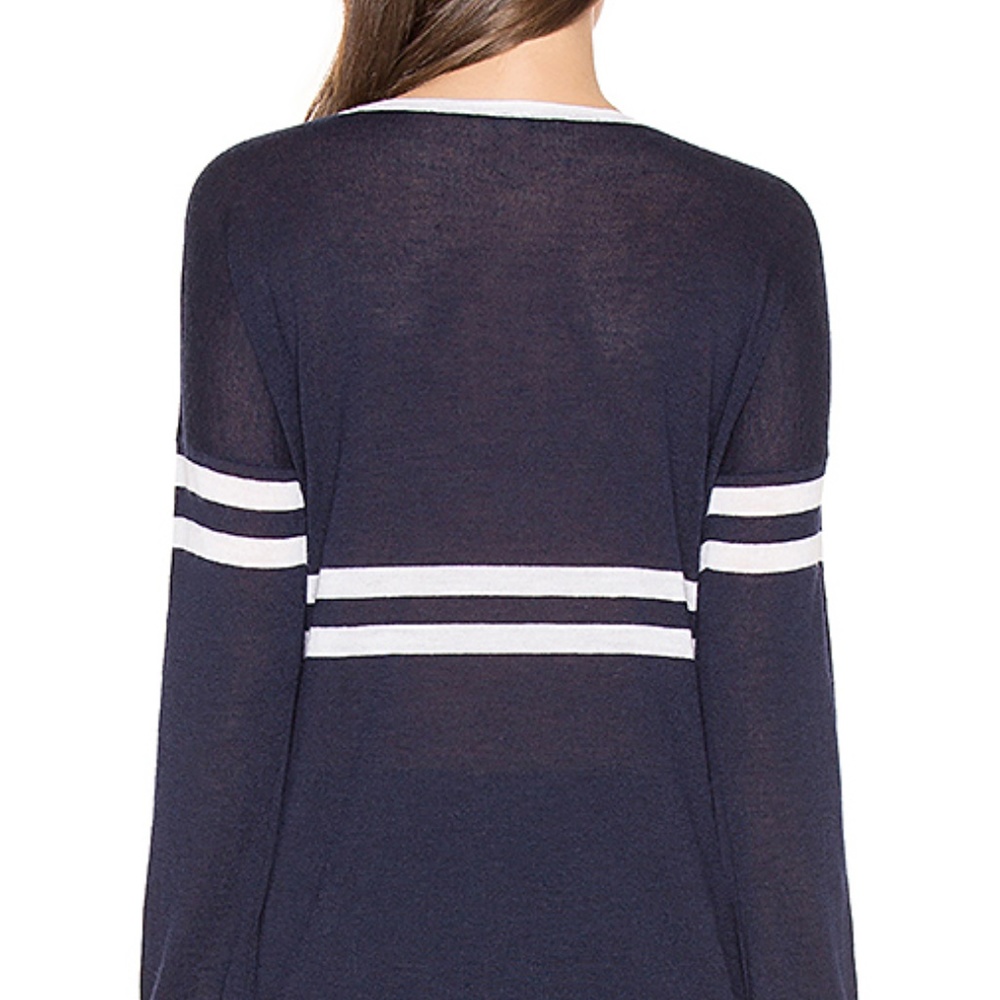 Autumn Cashmere Striped Crew Bell Sleeves Sweater - Picture 2 of 3