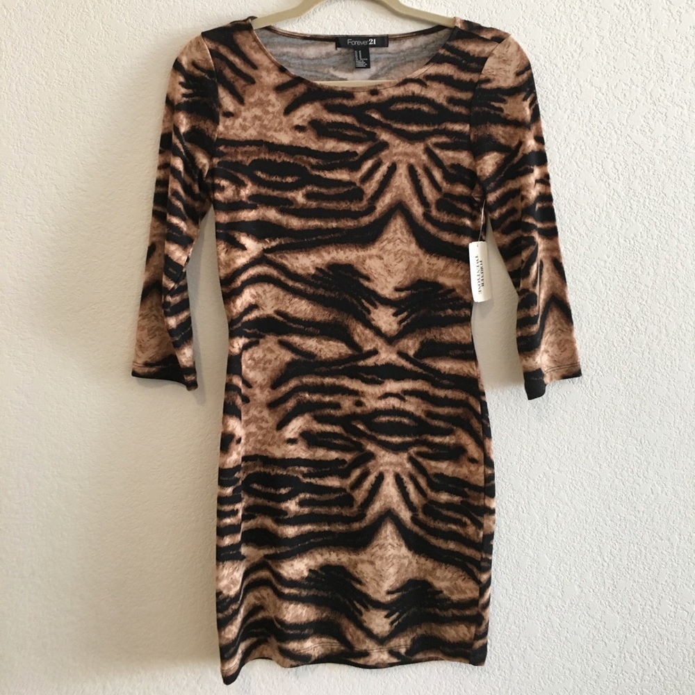 Tiger Print / Animal Print Fitted Dress