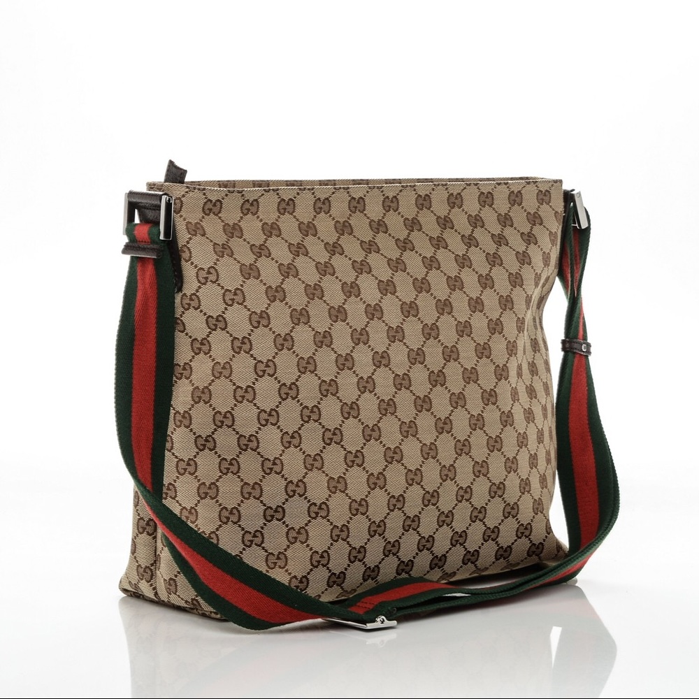 Gucci Beige/Brown Leather Crossbody Bag