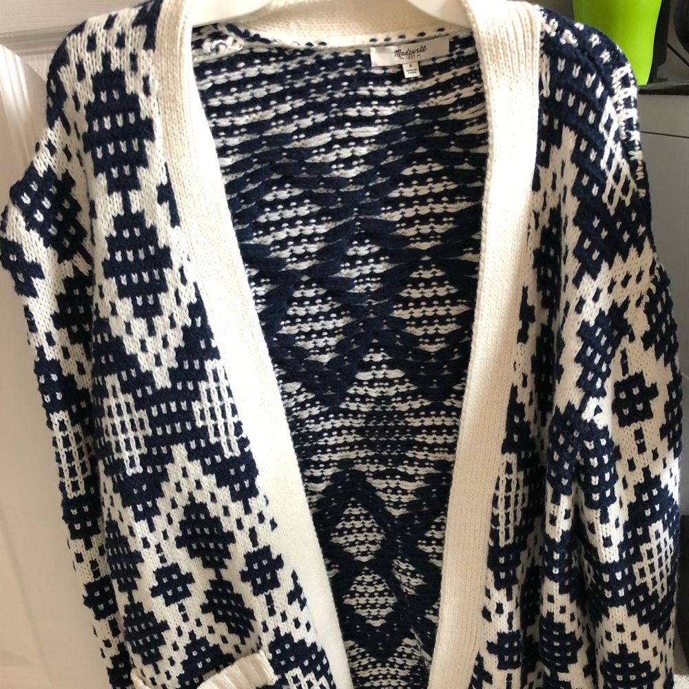 Madewell Contrast Fair Isle Cardigan