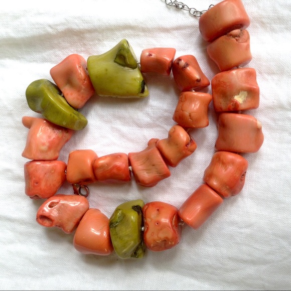 artisan Jewelry - Natural Coral Big Nuggets Necklace