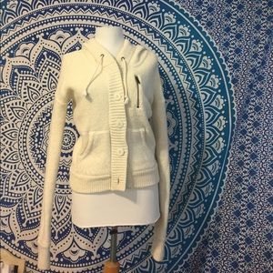 Cream Sweater Hoodie American Eagle Small