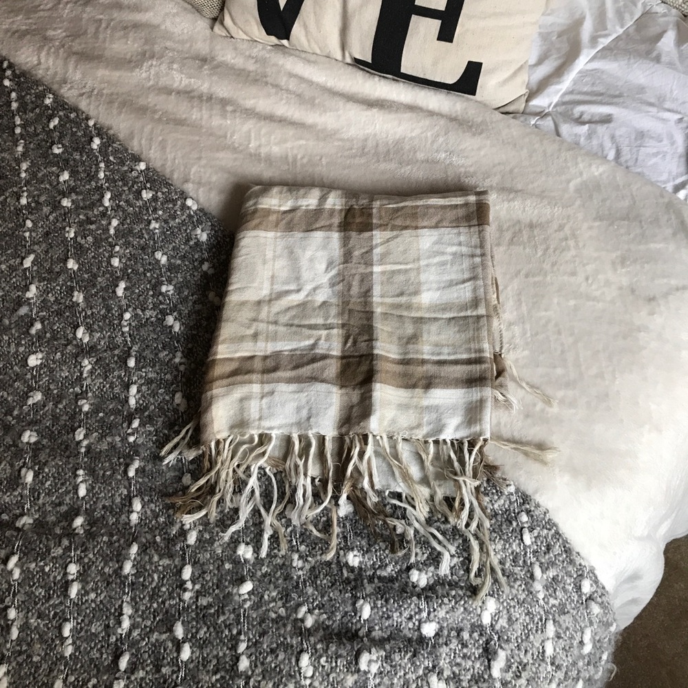 Wide Plaid Scarf