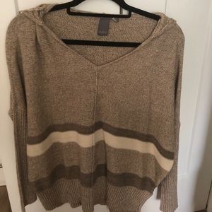 Neutral brown striped sweater/hoodie