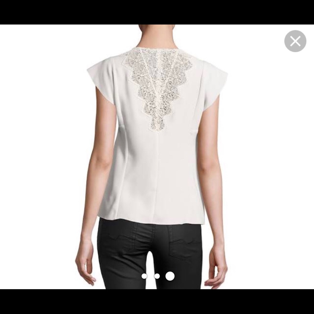 Rebecca Taylor Women's VNeck Top Polar Bear Size 4