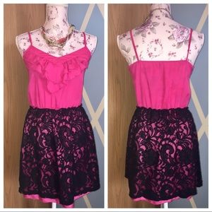 Pink and black dress