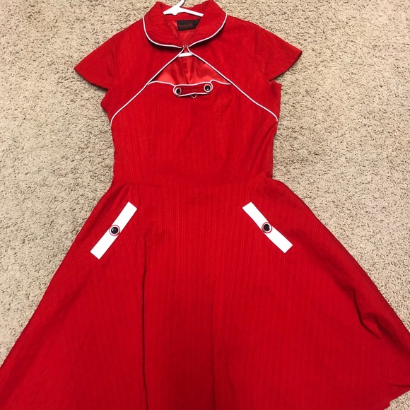 Sz Medium VooDoo Vicen Dress POCKETS pinup - Picture 1 of 4