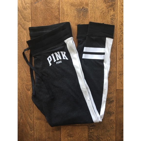 SOLD • Pink Track Leggings - Picture 1 of 2