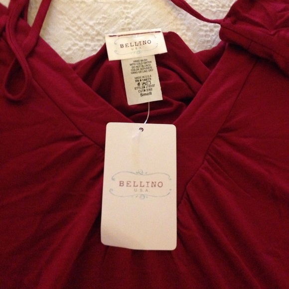MADE IN USA!  BURGANDY Tie Back Tunic Blouse! - Picture 8 of 8