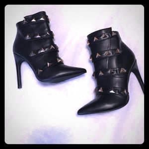 Black vegan leather booties