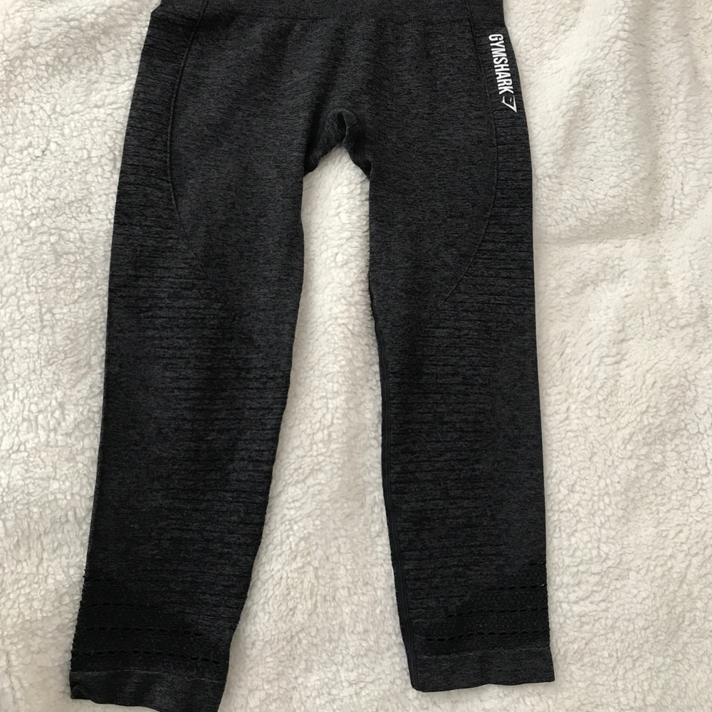 Gymshark Seamless Black Marl Cropped Leggings XS