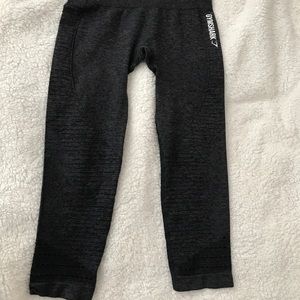 Gymshark Seamless Black Marl Cropped Leggings XS