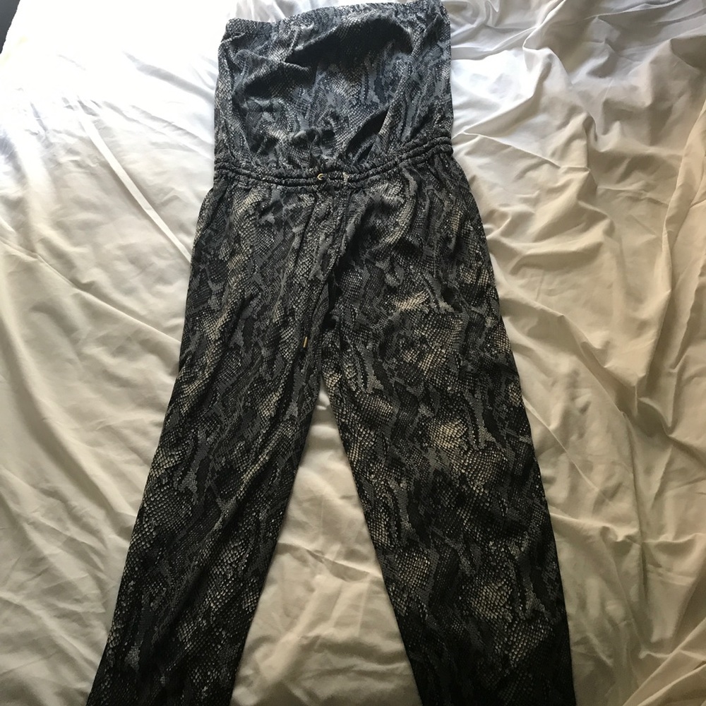 Snakeskin Strapless Jumpsuit