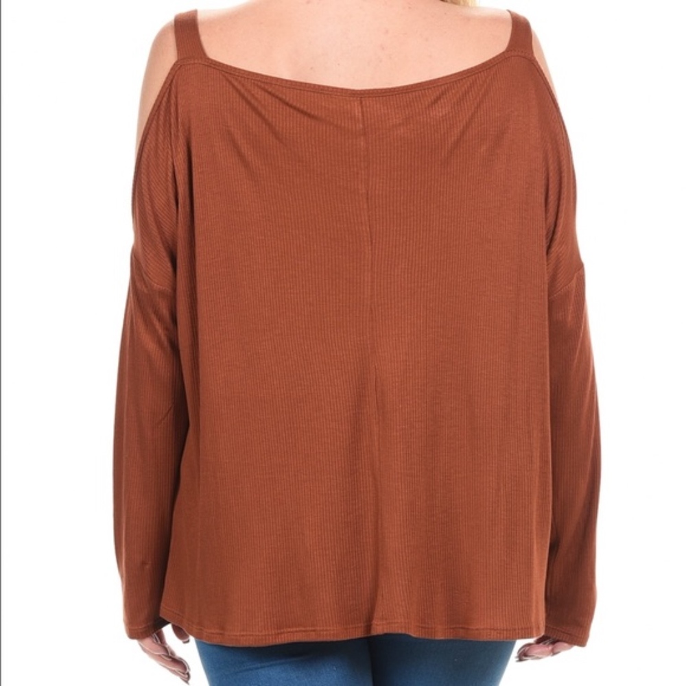 Rust Cold Shoulder Top! - Picture 3 of 4