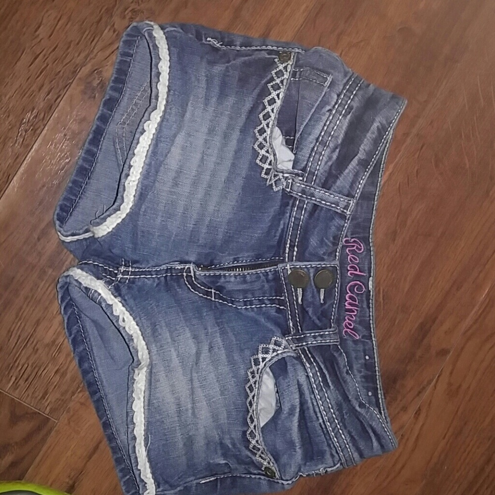 Girls red camel shorts