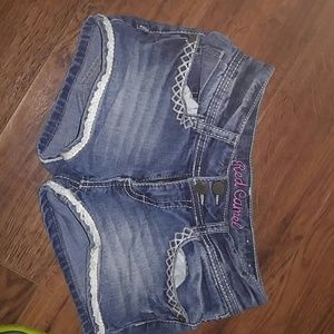 Girls red camel shorts