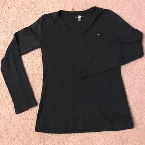 long sleeve, v neck shirt