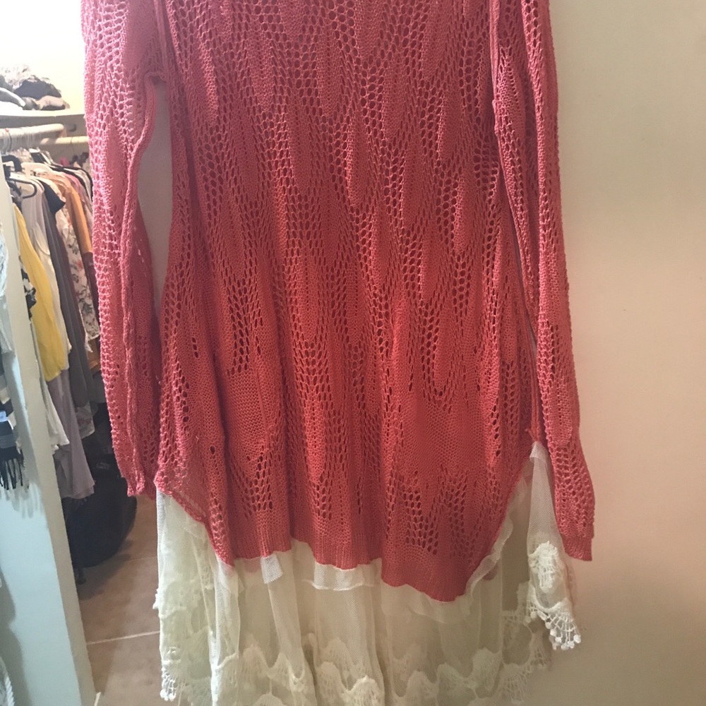 Rye Large tunic (Orange and Lace)