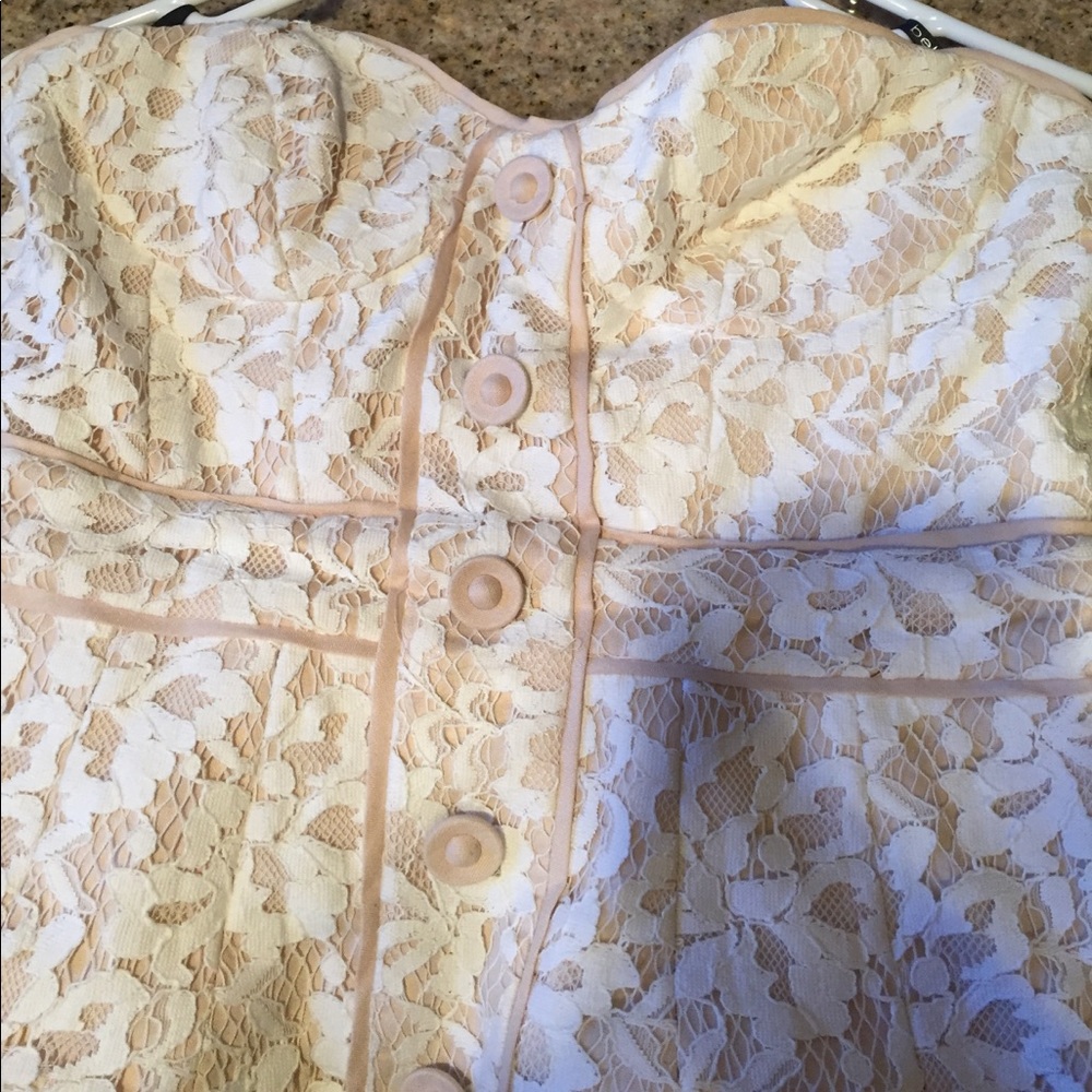 Bebe cream lace corset with zipper size 10