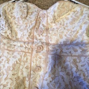 Bebe cream lace corset with zipper size 10