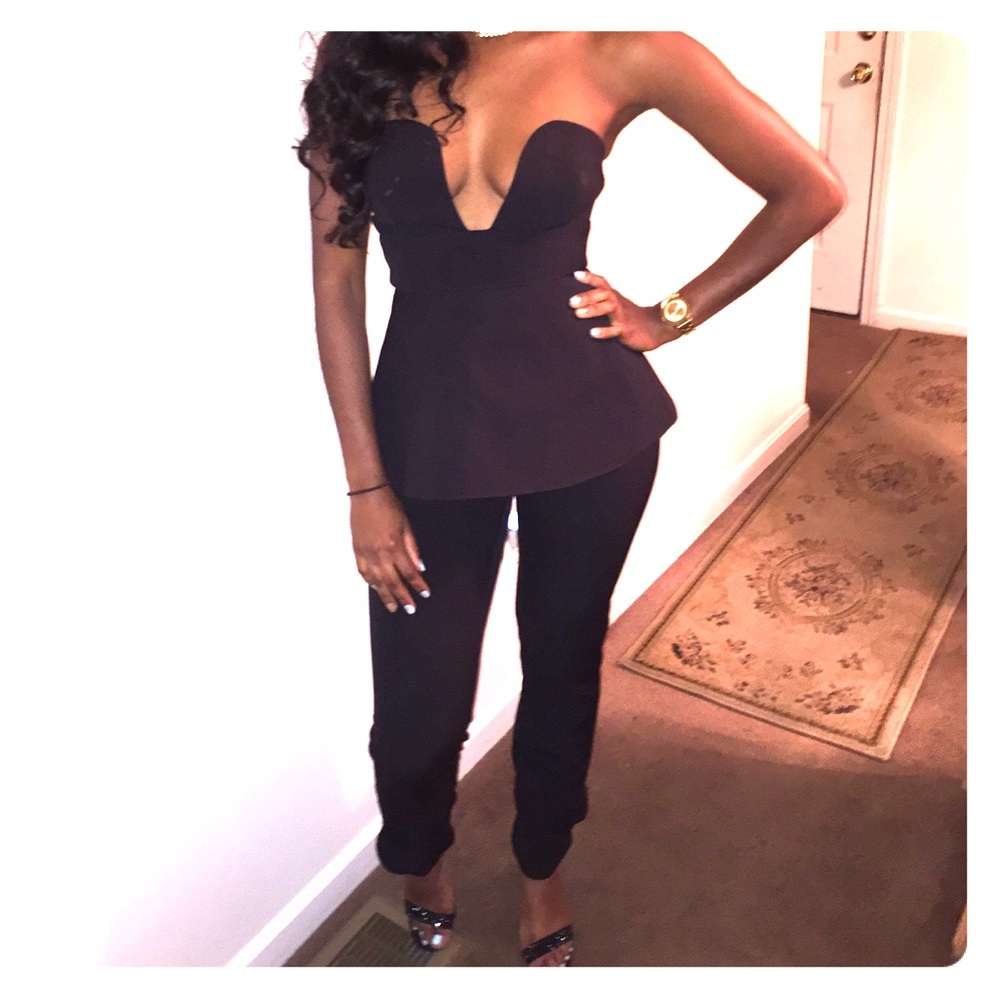 Lovely Aq by Aq plunge and peplum jumpsuit !