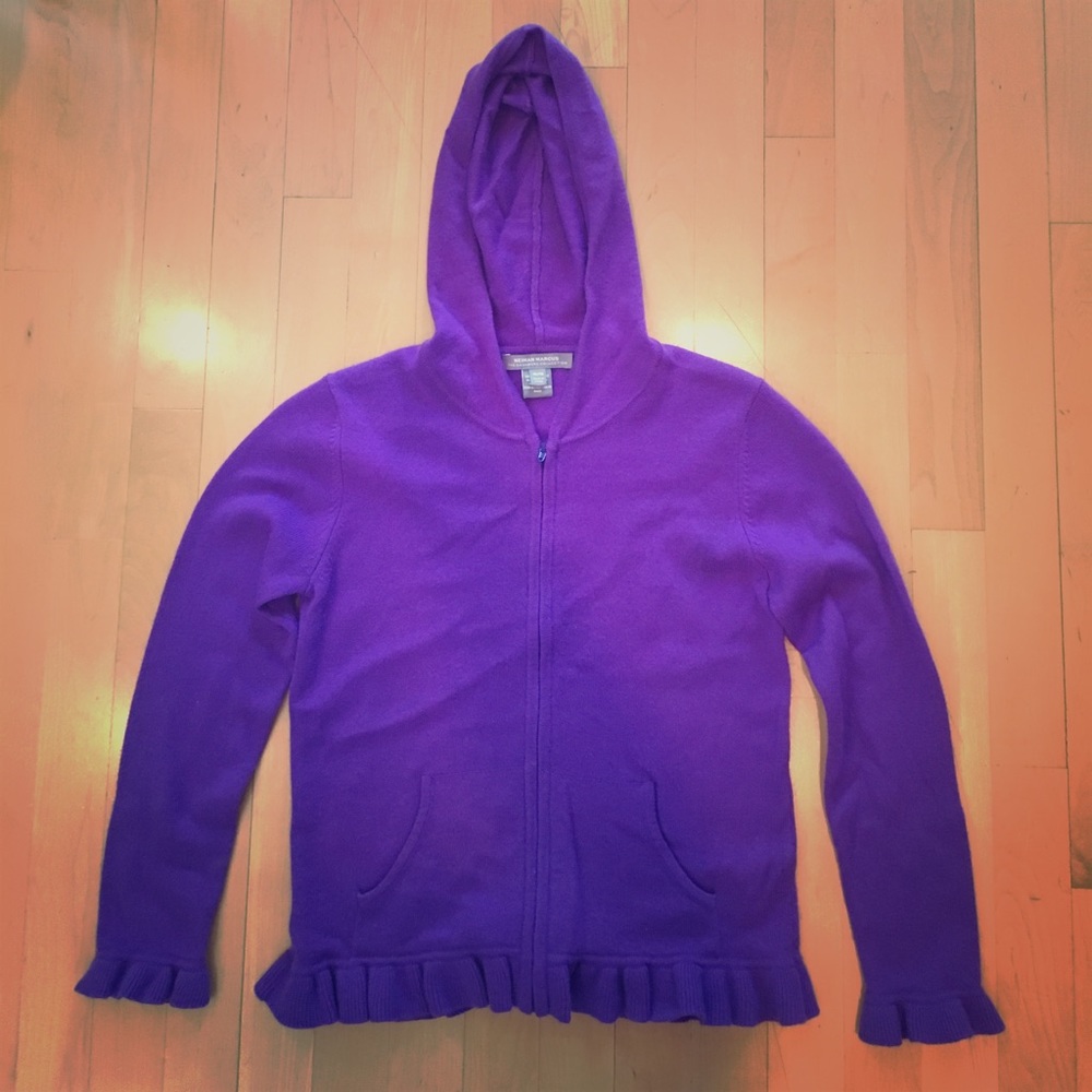 Neiman Marcus Pure Cashmere Zip Hoodie