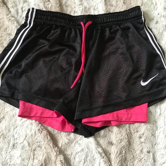 Nike Pants - Pink and black Nike shorts