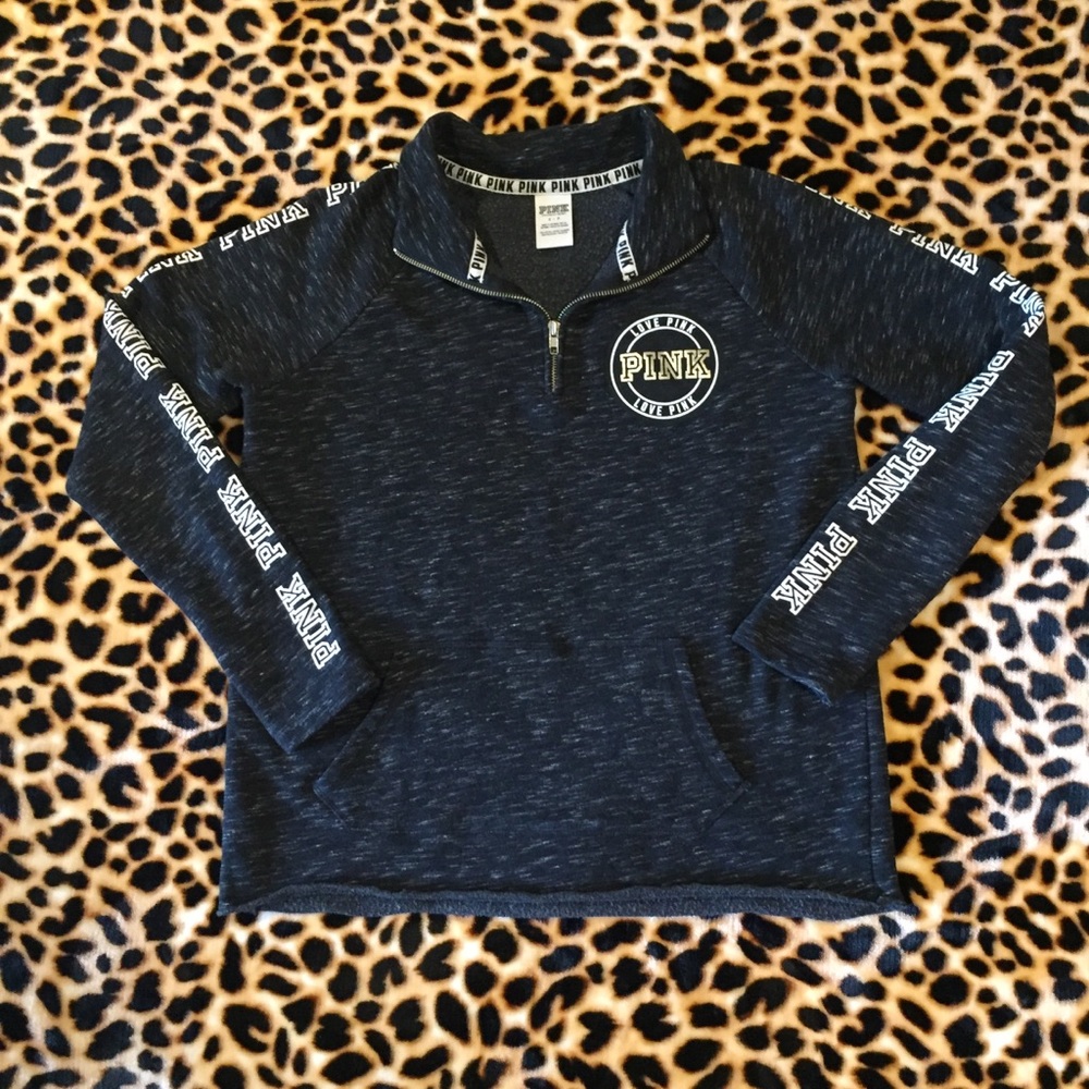 VS PINK BOYFRIEND HALF ZIP