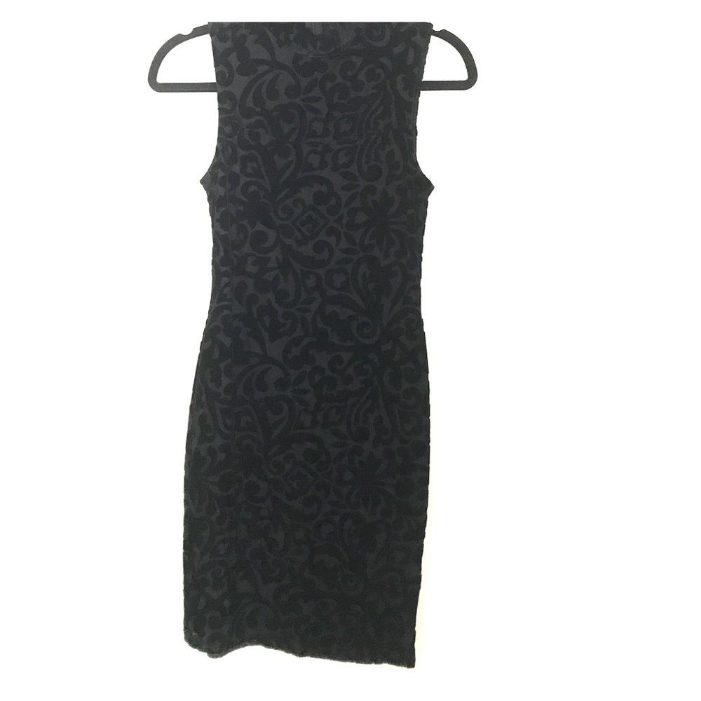 ❣️Aqua High neck patterned velvet dress❣️