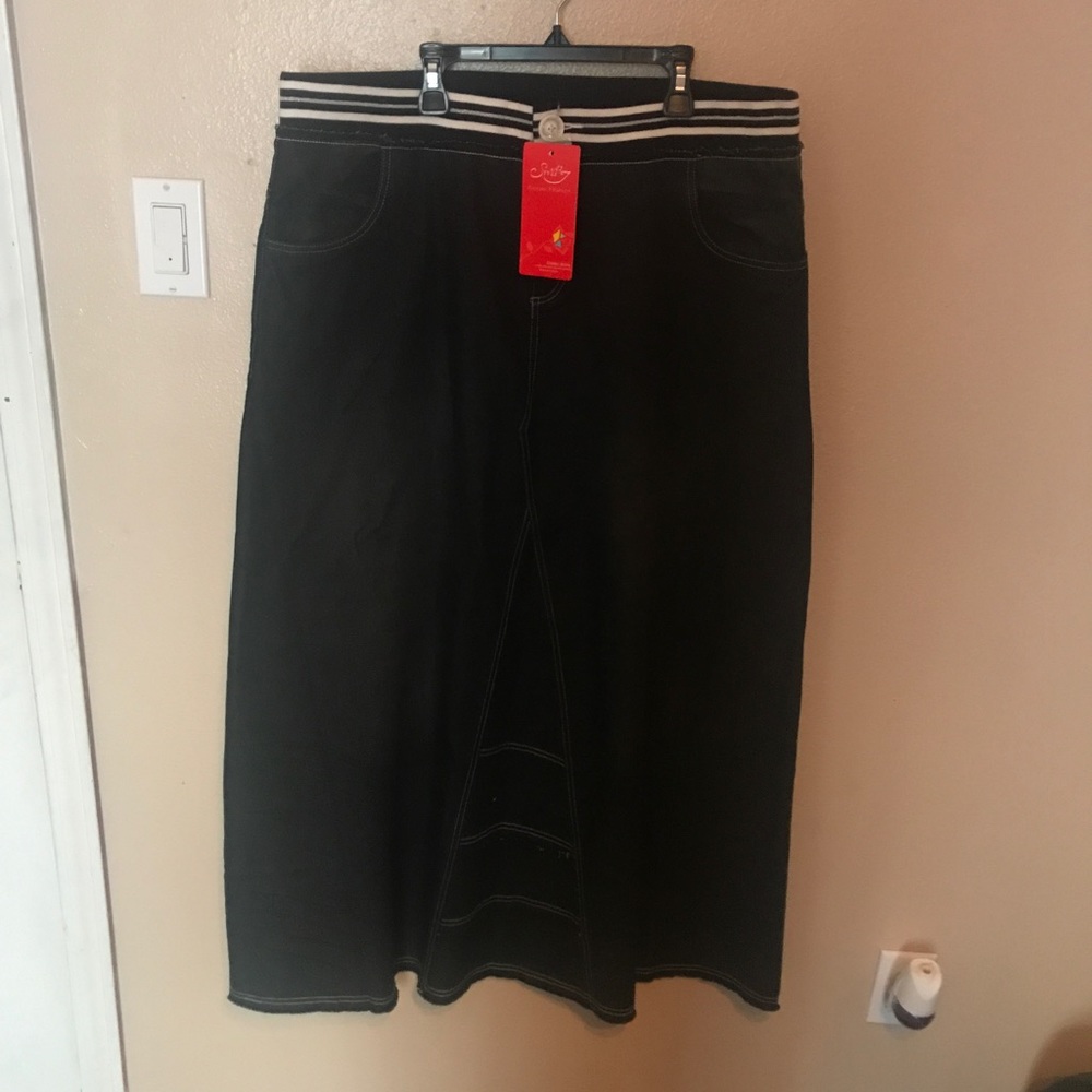 Black maxi Denim Skirt