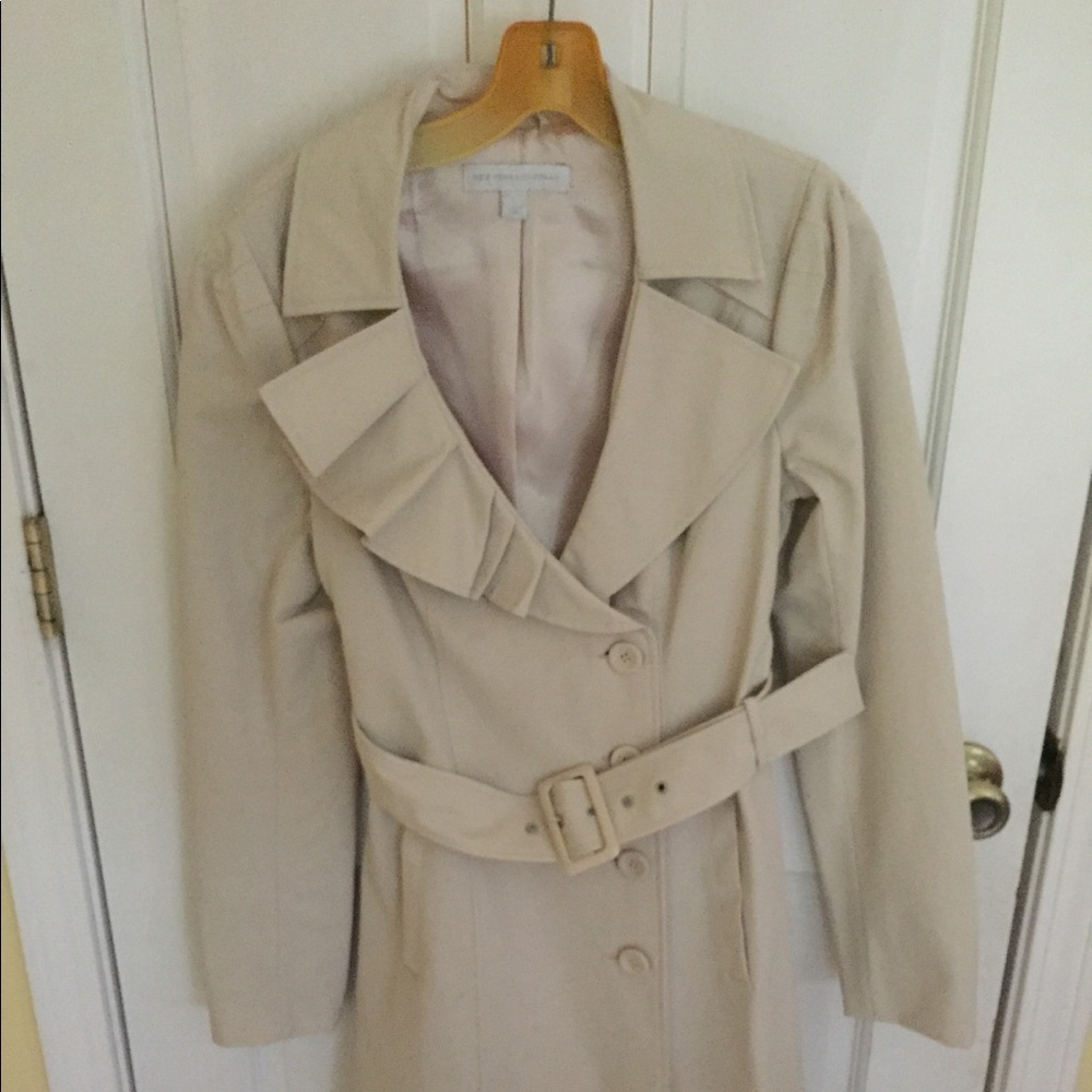 New York & Company ruffled trench coat