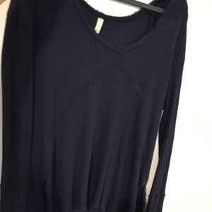 Free people fp navy blue sunset park thermal tee