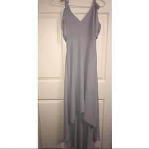 Express grey blue hi-lo dress
