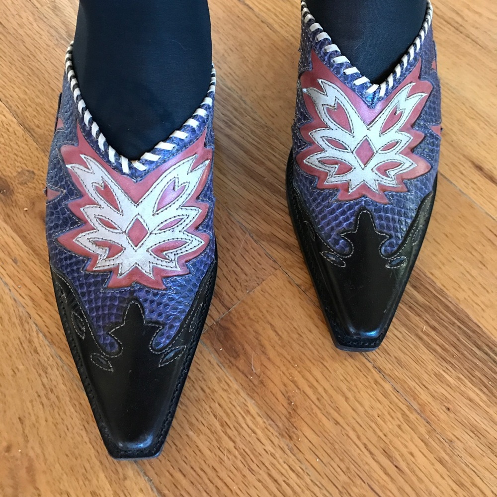 BCBG Western Style Leather Mules Size 6/EU 36
