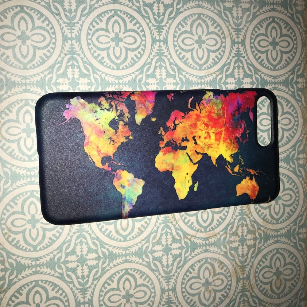 Navy blue phone case with word map