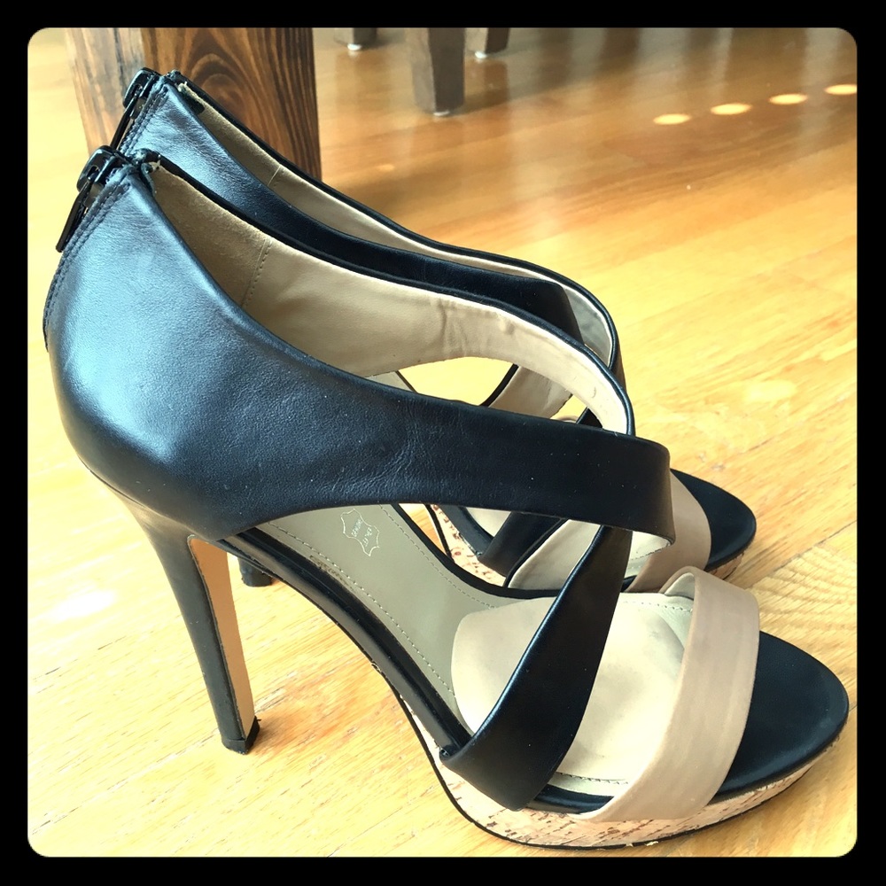 Aldo Black and Tan Leather High Heels