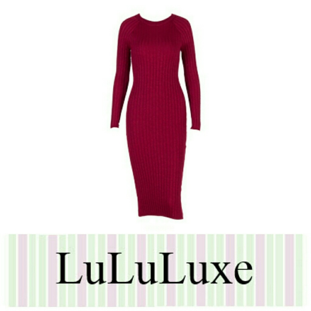 Metallic red knit dress ~ NEW ~