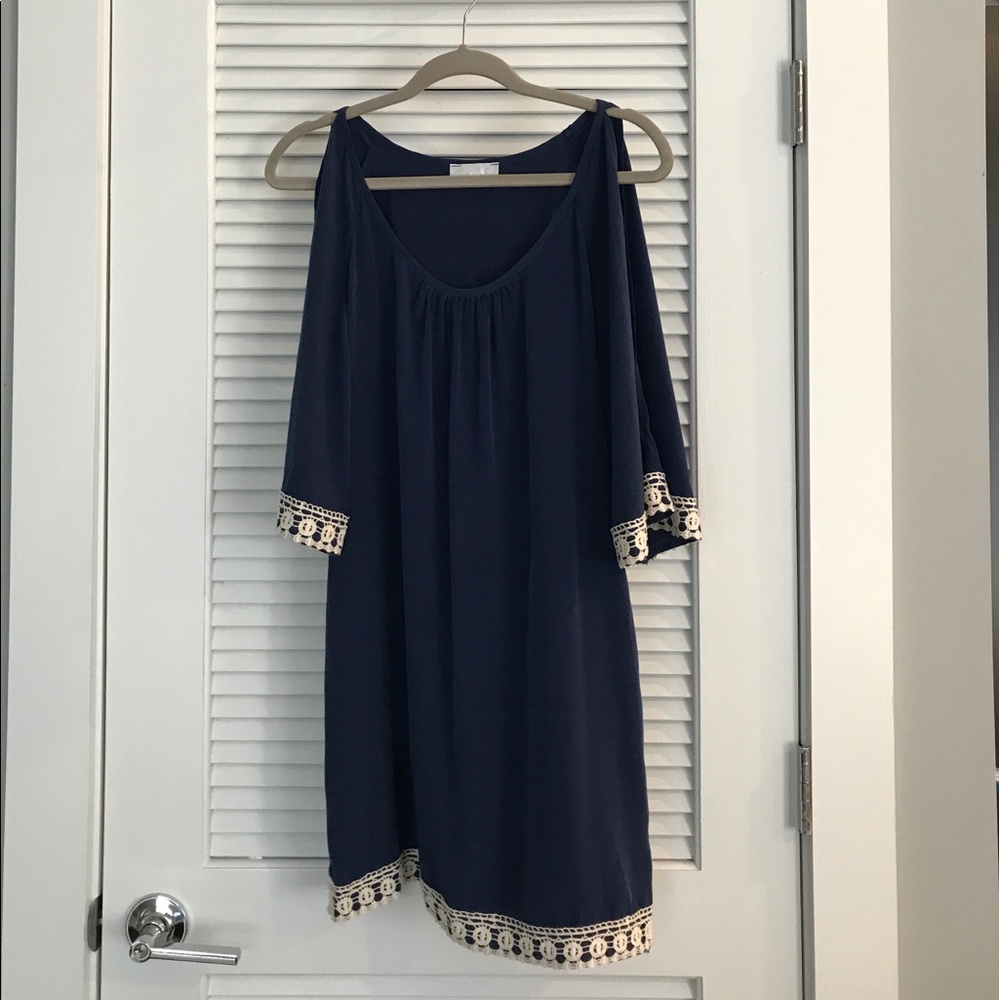 GLAM Apparel Satin Dress - Blue