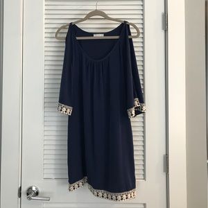 GLAM Apparel Satin Dress - Blue