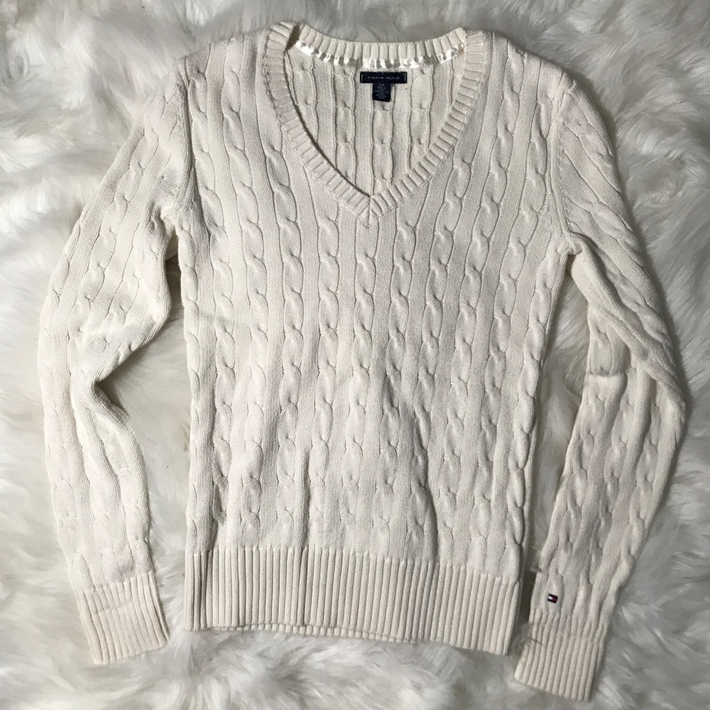 Tommy Hilfiger V-Neck Cable-knit Sweater