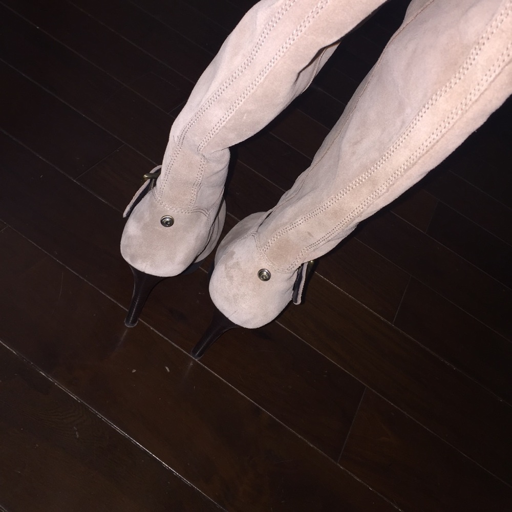 Taupe New Heel Boots - Picture 4 of 8
