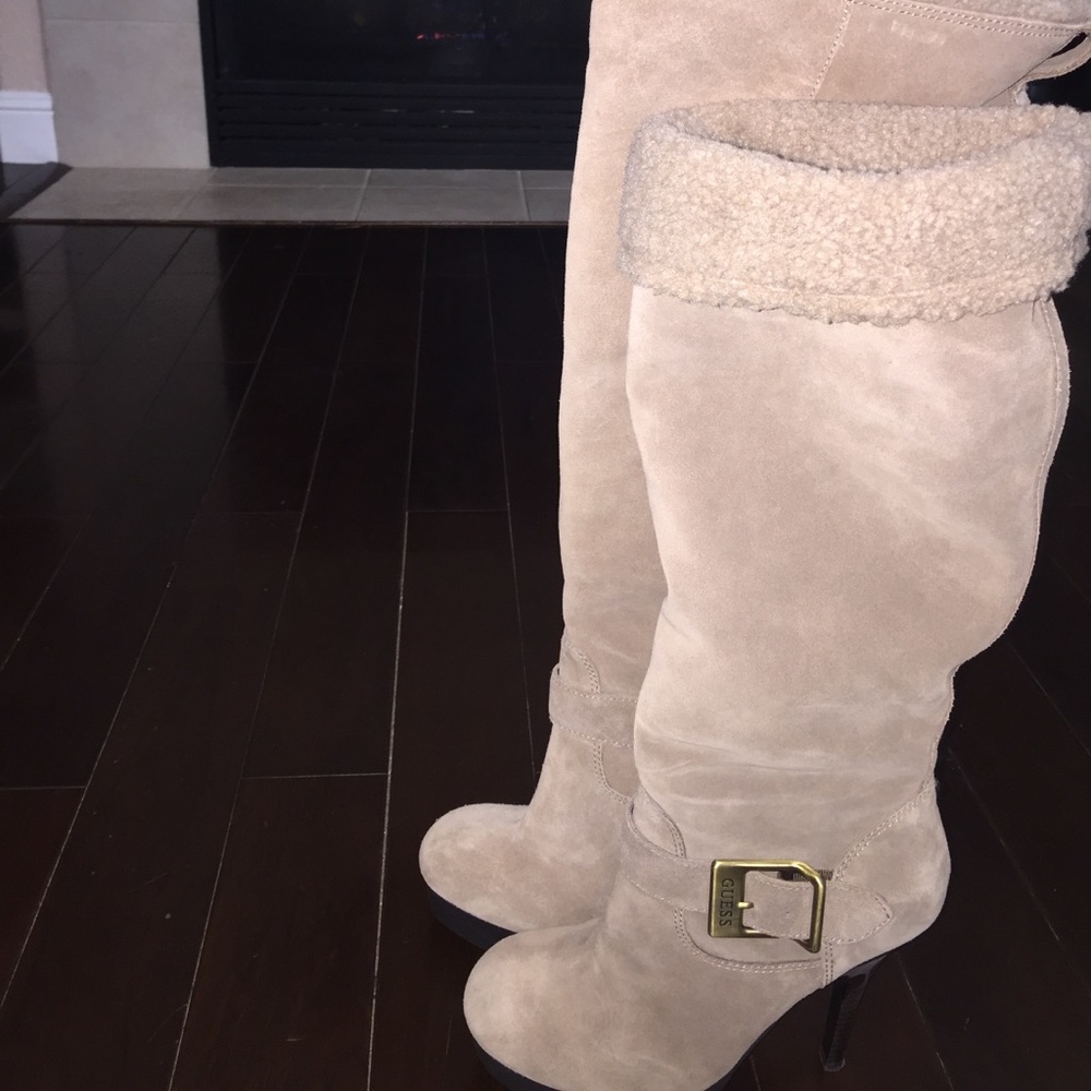 Taupe New Heel Boots - Picture 7 of 8