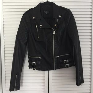 TOPSHOP Faux Leather Moto Jacket