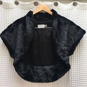 NEW faux fur black shrug