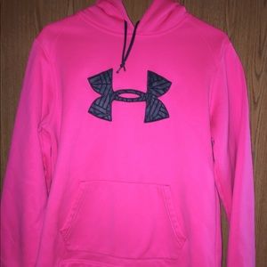 Under armor pink pull over hoodie