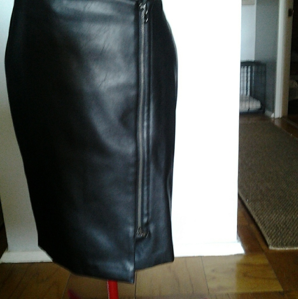 Black Vegan Leather Skirt