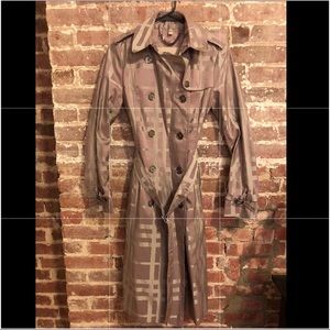 Burberry Lavender & Gray Tartan Trench Coat