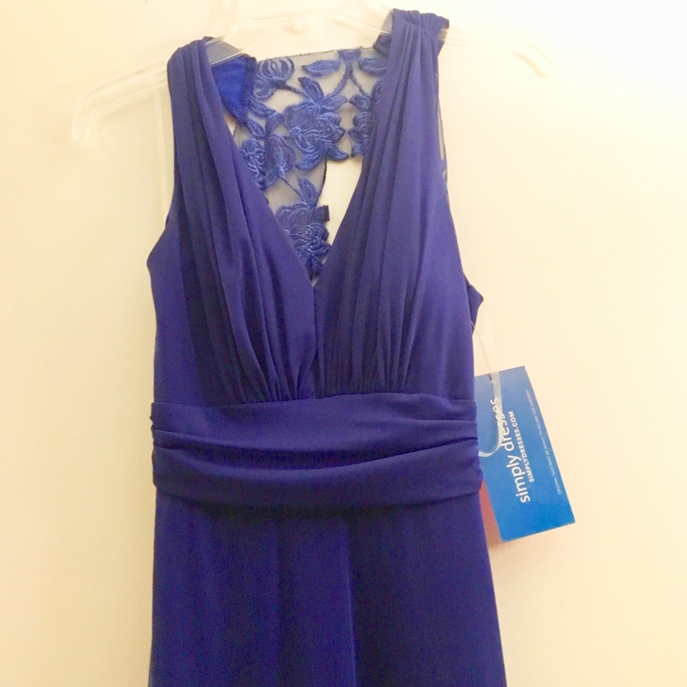 Tawny Blue lace back long evening dress Size Small - Picture 5 of 7